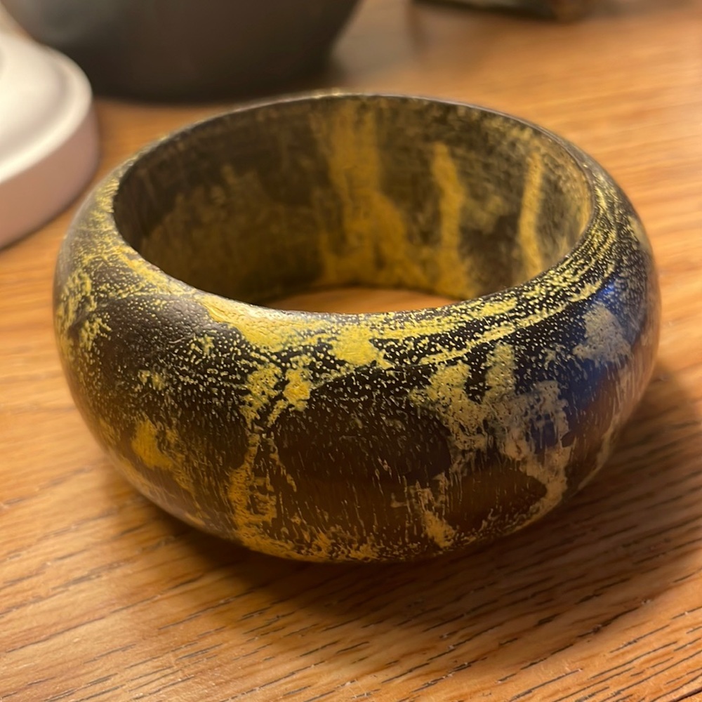 Wooden Italian Brown and Yellow Bracelet